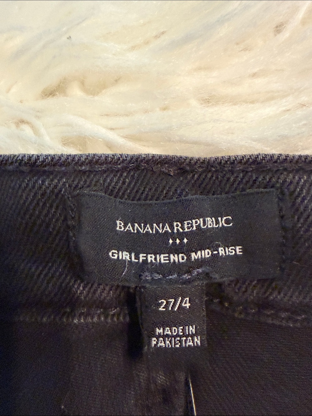 Banana Republic Girlfriend Jeans Black High-Rise Slim Straight Jeans size 27/4 - Picture 6 of 8